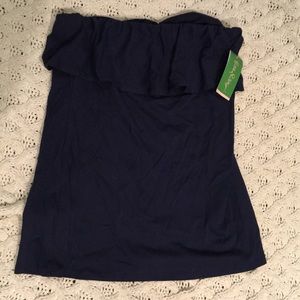 Ruffled strapless shirt